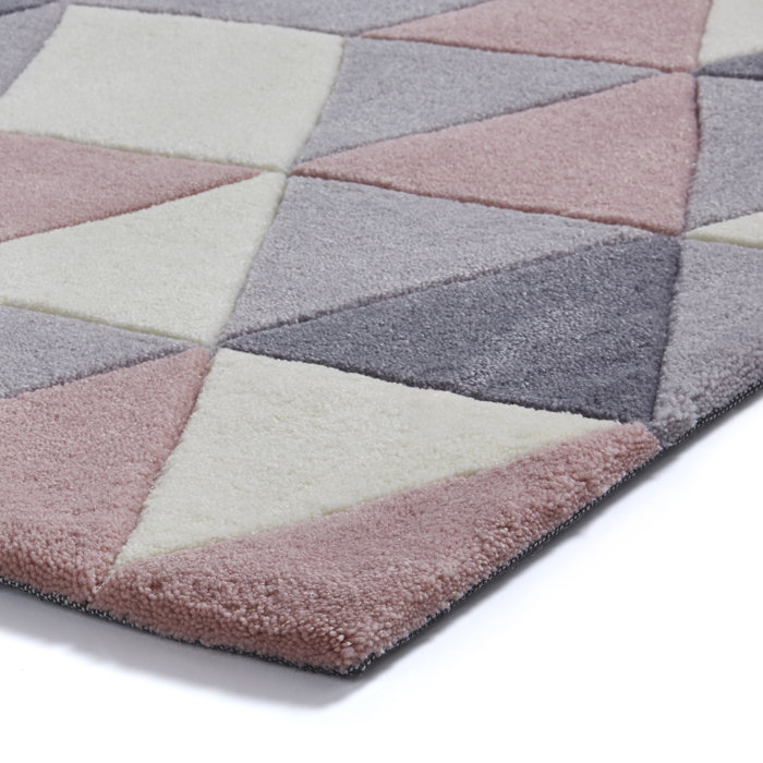 Isabelline Jaxon Hand Tufted Grey/Rose Rug Wayfair.co.uk
